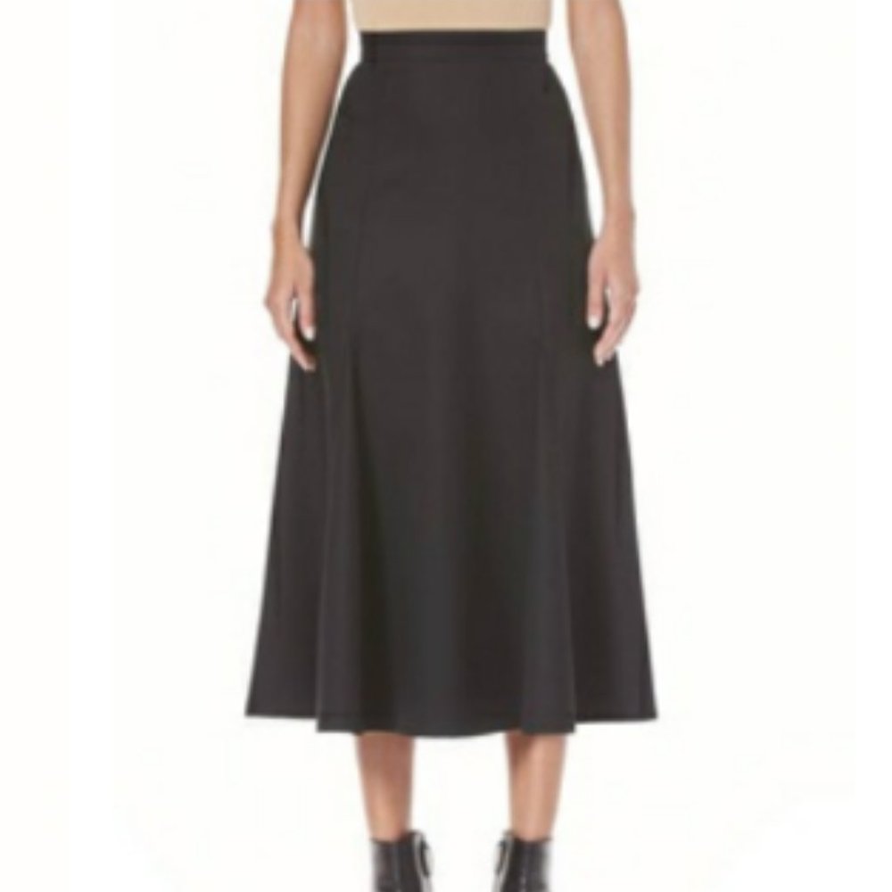 CAROLINA HERRERA PRE FALL 2018 BLACK FLARE MIDI SKIRT - SIZE 4